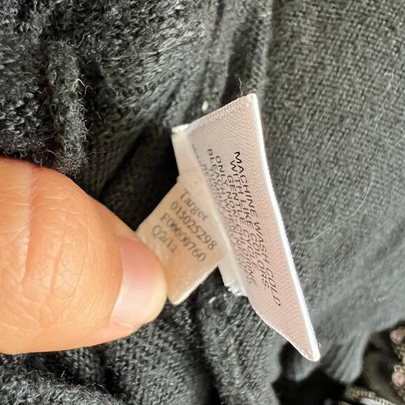 Black Ruffle Cardigan Y2K 2000s Retro Indie Sleaze Gothic Grunge XL - Picture 6 of 8